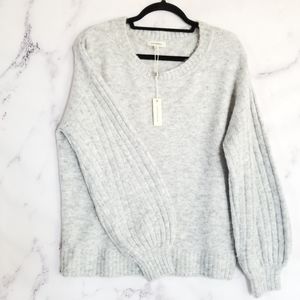 MAX STUDIO Long Balloon Sleeves Crewneck Sweater